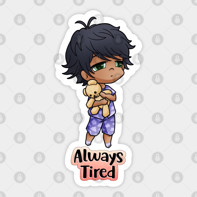 Always Tired Sticker by Miss_Bethany_Tattoos